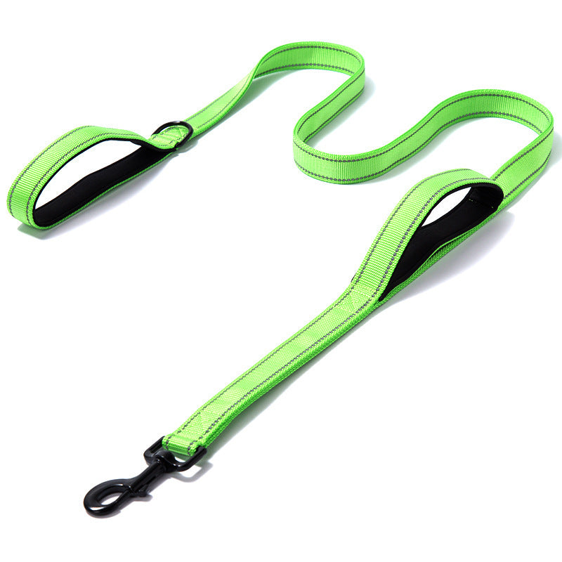 DuoGrip™ – Laisse Double Poignée Confort Anti-Choc