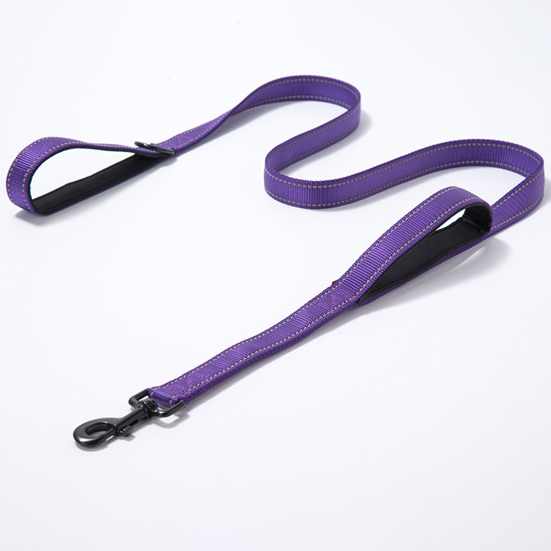 DuoGrip™ – Laisse Double Poignée Confort Anti-Choc
