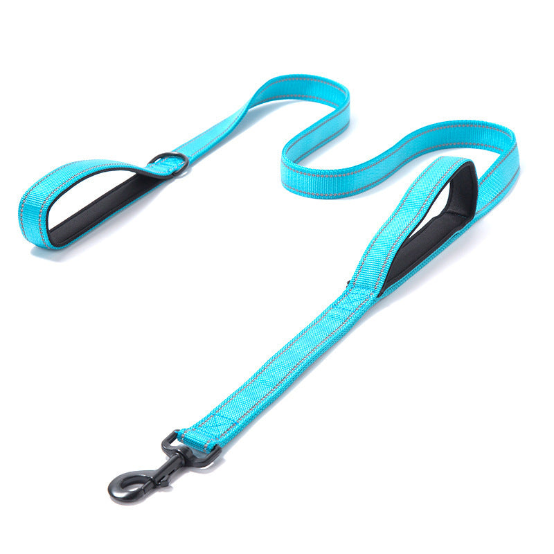 DuoGrip™ – Laisse Double Poignée Confort Anti-Choc