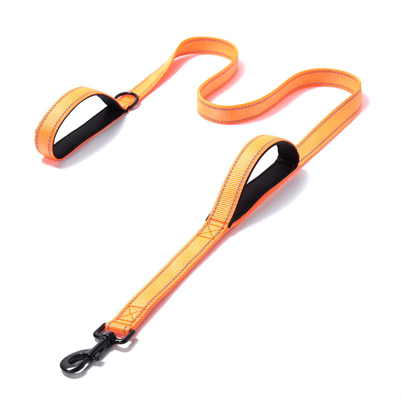 DuoGrip™ – Laisse Double Poignée Confort Anti-Choc
