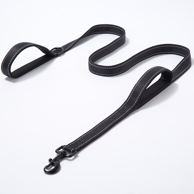 DuoGrip™ – Laisse Double Poignée Confort Anti-Choc