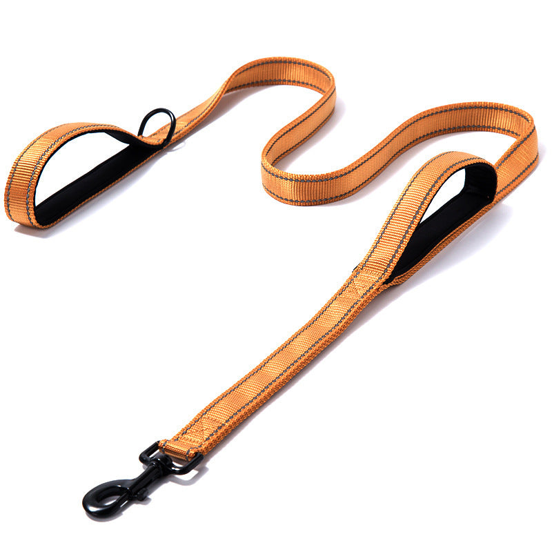 DuoGrip™ – Laisse Double Poignée Confort Anti-Choc
